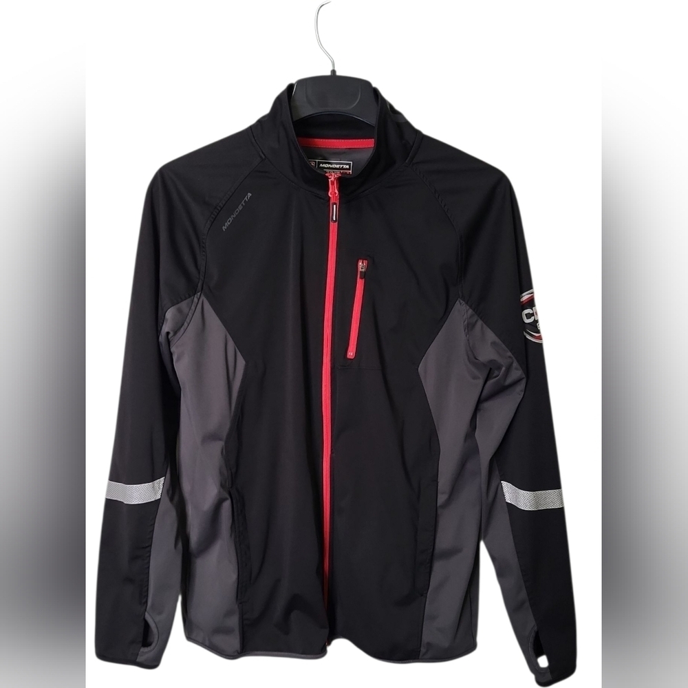 Mondetta Women's Jacket Size L Full Zip Performance Thumb Holes Black Work Out
